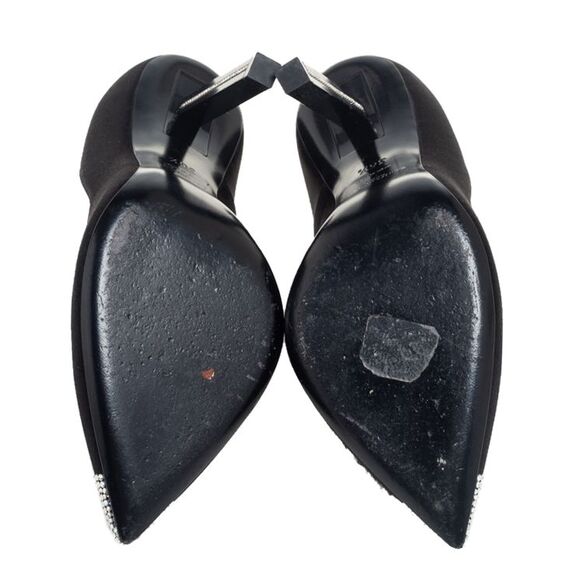 Saint Laurent Black Satin Tower Pumps Size 36.5